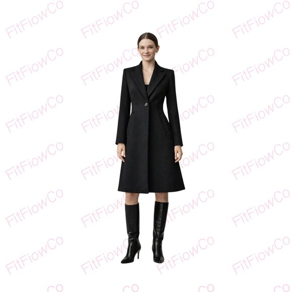Zara Jackets & Blazers - Zara Wool Blend Black Coat XS Tailored Longline Minimal Classic Jacket